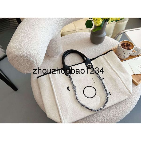 channelhandbag chanal bag c 22ss Brand Classic Tote Beach Bags Cavan Deauville Chain Top Handle Large Capacity Pochette 4 Color Beige Women&