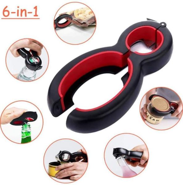 Six-in-one Multi-function Combination Can Opener Kitchen Utensil Creative Manual Can Openers Beverage Beer Bottle Opener SN919