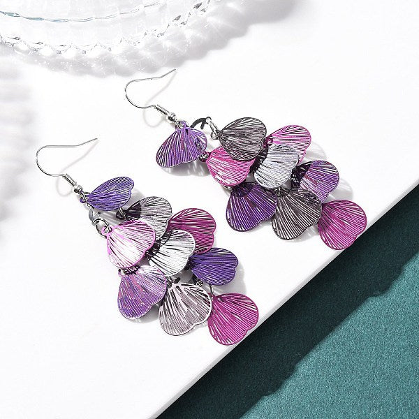 Boucles d'oreilles pendantes en forme de cœur en acier inoxydable 430