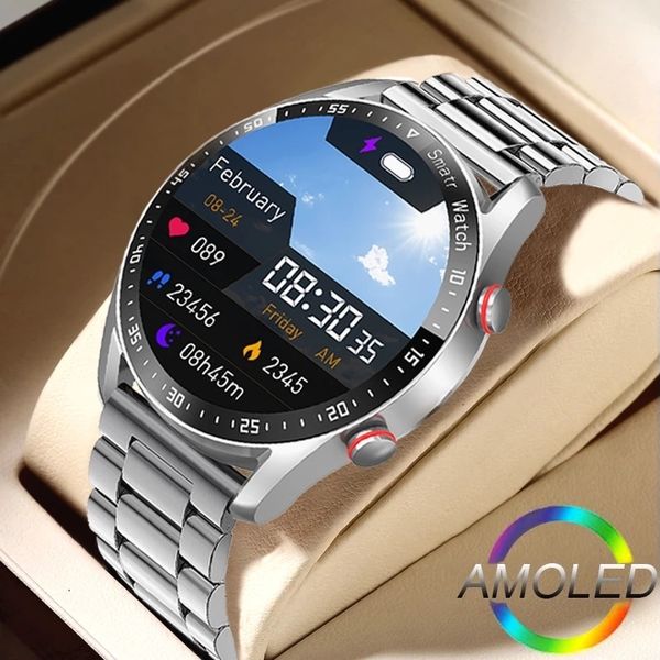 Relógios inteligentes ECGPPG Bluetooth Call Watch Men Laser Health Pressão arterial Fiies Sports Man Smartwatchbox 230909