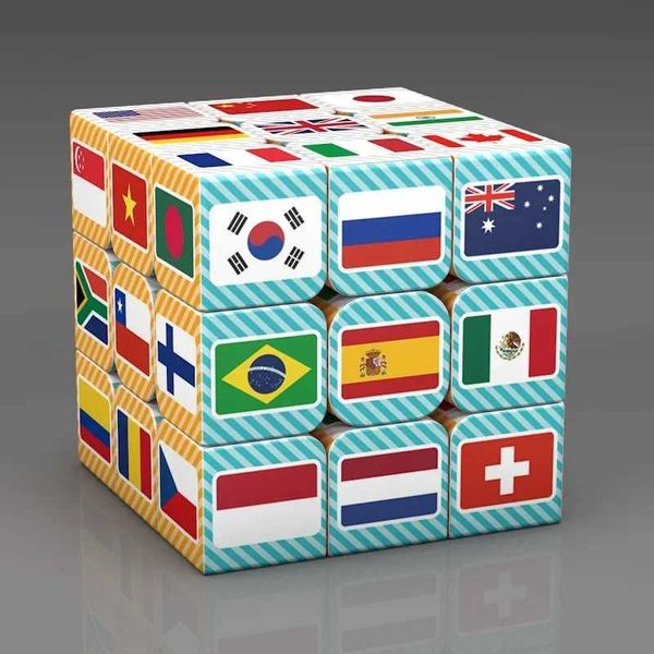3x3x3 Printed Flag Pattern Magic Cube Childrens Gift Puzzle Small Children Adult Puzzle Extreme Magic Cube ToysXJ241221