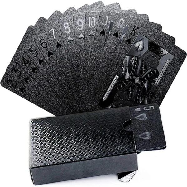 Black game One Deck Gold Foil Pokers Plastic Poker Playing Card Waterproof Cards Board games