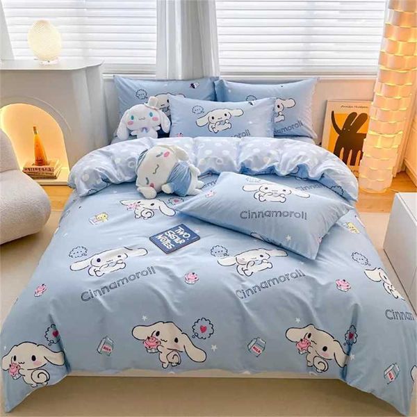 Kawaii Cinnamon Down Duvet Set Bedding Set Cute Cartoon Animation Family Dormitory Room Decoration Girl Gift X241029