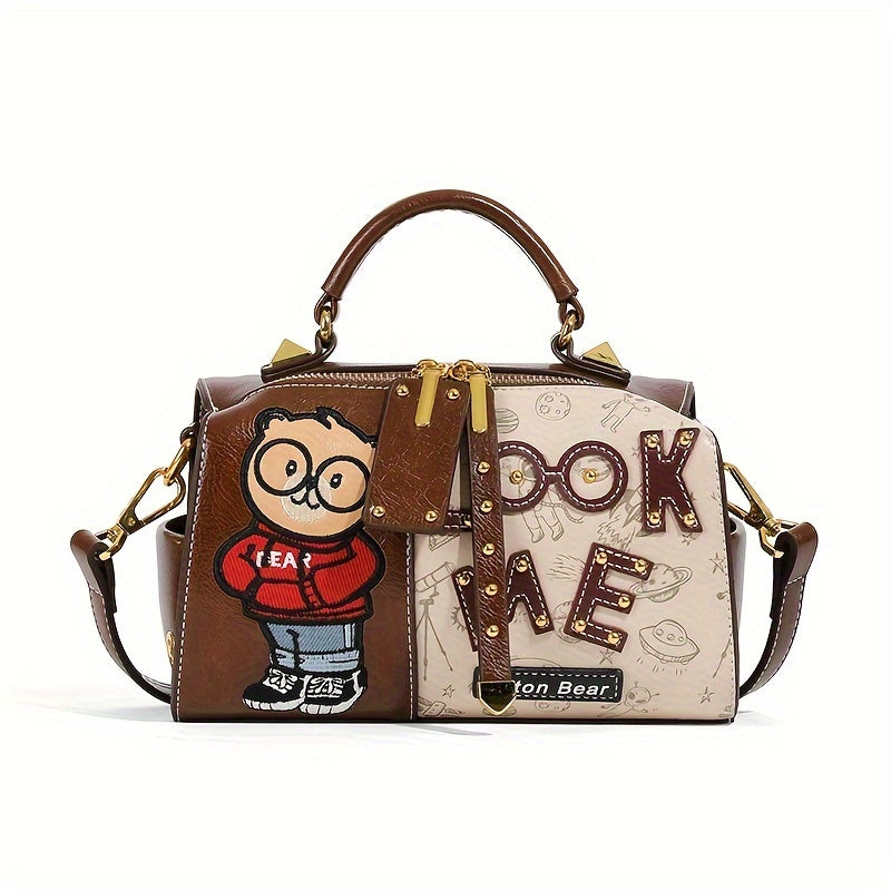 TEMU Fashionable Retro Boston Tote Bag, Large Capacity Shoulder Crossbody Bag.