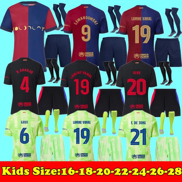Baby Kids Clothing Customized kid kit sets 24 25 Children athletic outdoor apparel jerseys barcelona Coldplay LAMINE YAMAL boy jersey OLMO L