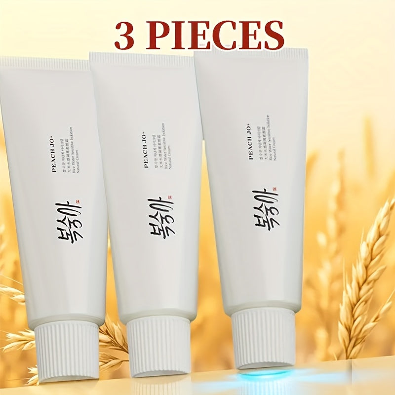 TEMU [3-pack Bargain Bundle: Extra Savings!]peach Jo+ Rice Hydrating No-makeup Foundation Face Makeup Cream Non-cakey Long-lasting Oil-free, Easy To