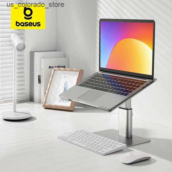 Cell Phone Mounts Holders Baseus Laptop Stand for Macbook Air Pro Foldable Aluminum Vertical Notebook Stand Scalable Adjustable Support Tabl
