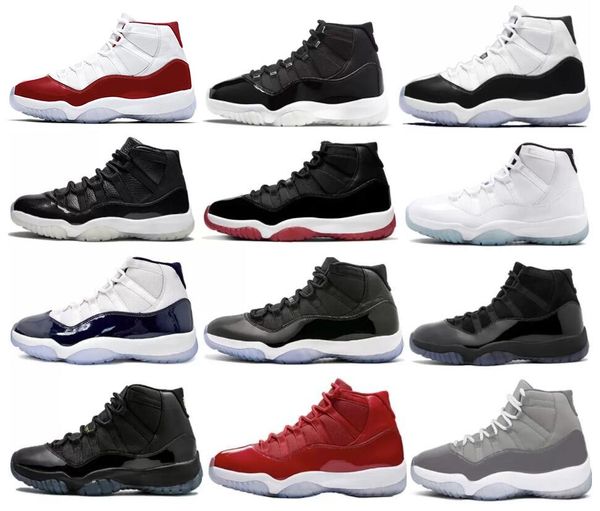 2022 Release Authentic 11 Cherry Shoes Jubilee Space Jam 45 Concord 11S Gamma Blue Cap And Gown Bred Win Like 96 72-10 Cool Grey Men Women B