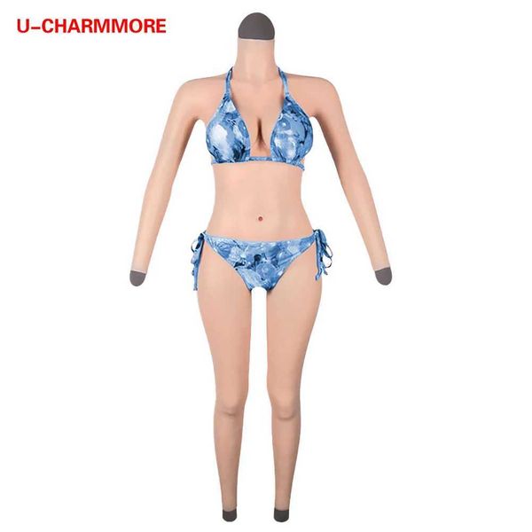 U-CHARMMORE Silicone Crossdresser Full Bodysuit C-E Cup Breast Forms Drag Queen Breastplate Fake Boobs Body Suit