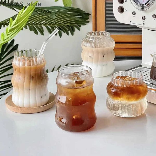 Wine Glasses Creative Ins glass cup heat-resistant transparent tea juice milk coffee cup home glass cocktail beer glass L240910