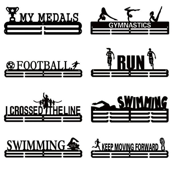 Storage Holders Racks 30 Type Medal Hanging Holder Rack Hanger Bracket Wall Hooks Office Decor Iron Triathlon Running Sport Challenge Home 2