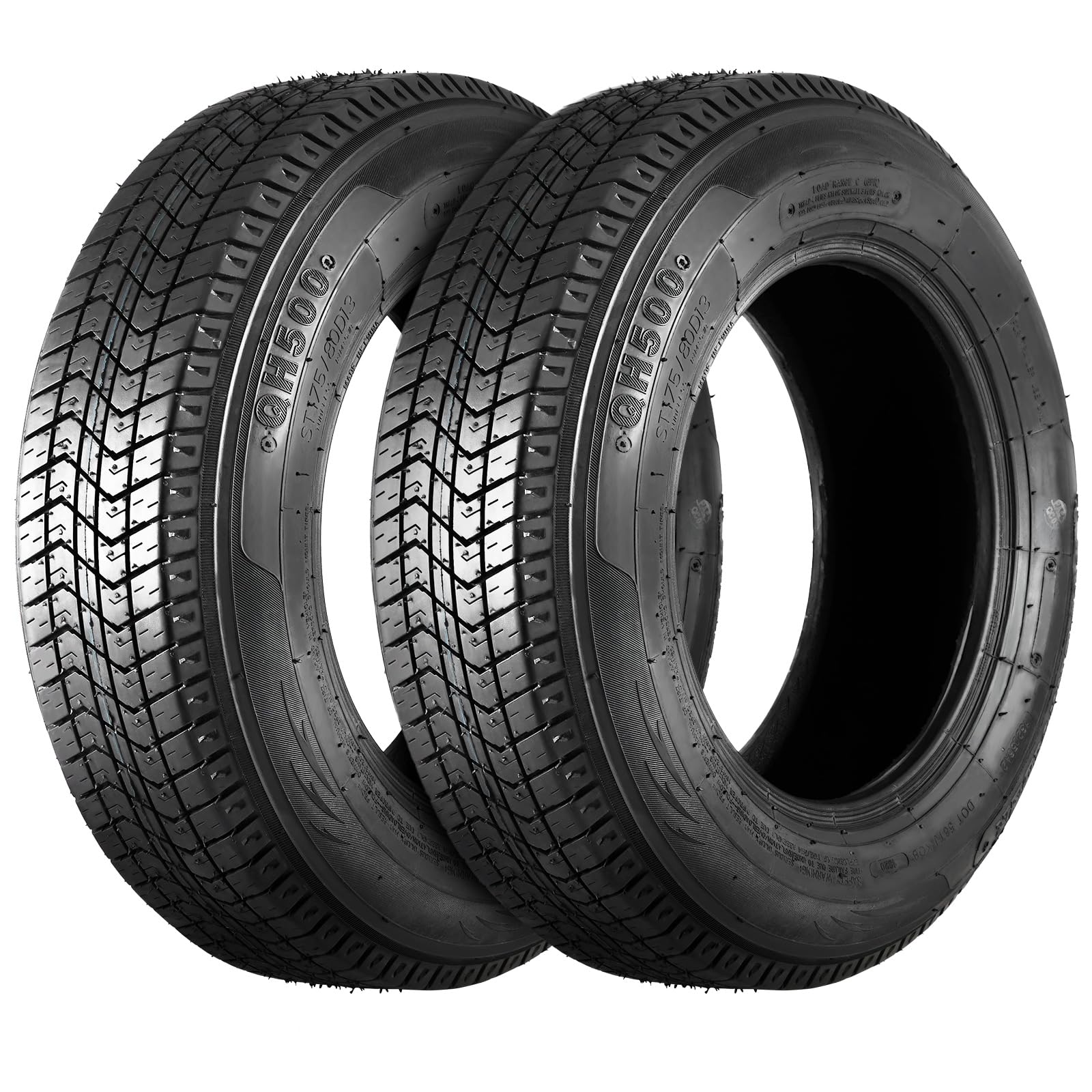 Garvee ST205-75D14 Trailer Tires, 6PR Load Range C, 14in Fuel-saving Designed Trailer Tires 205 75 14 for Travel-Camper-Landscape-Cargo-Utility-Boat-H