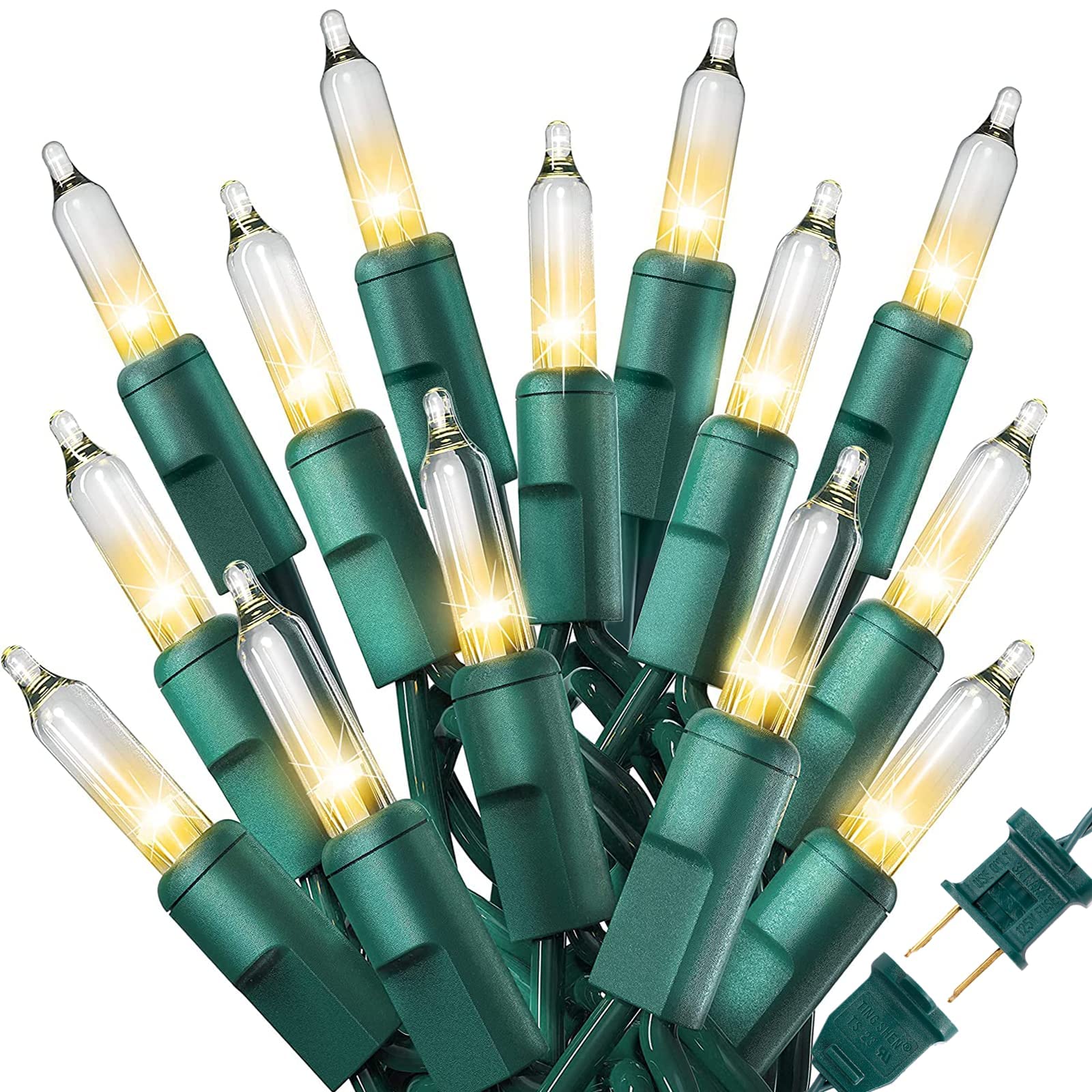 Garvee 300 Count 79.5Ft Christmas String Lights - 3 Sets of 100 Mini Lights, Replaceable Fuse and Bulb, Waterproof, Connectable Indoor Outdoor Decor, 