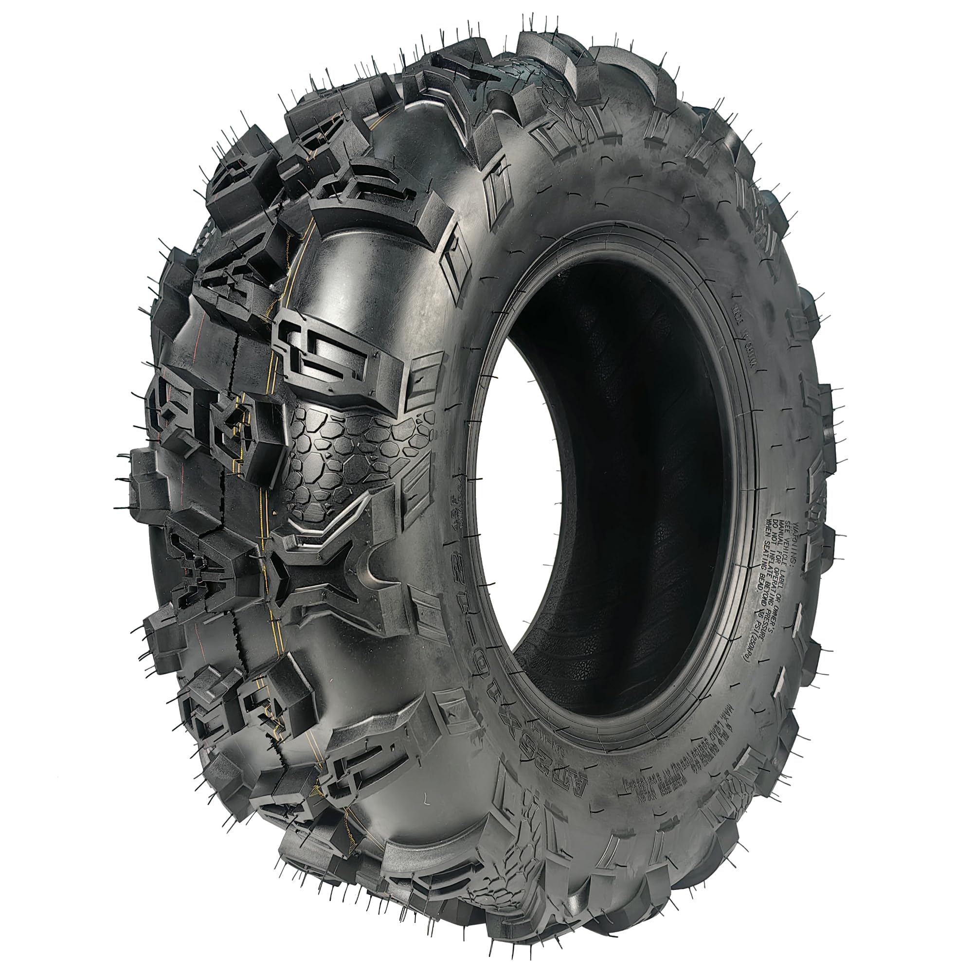 Garvee Pack of 1 25x10x12 ATV Tires Heavy-Duty Off-Road UTV Tires Durable Black