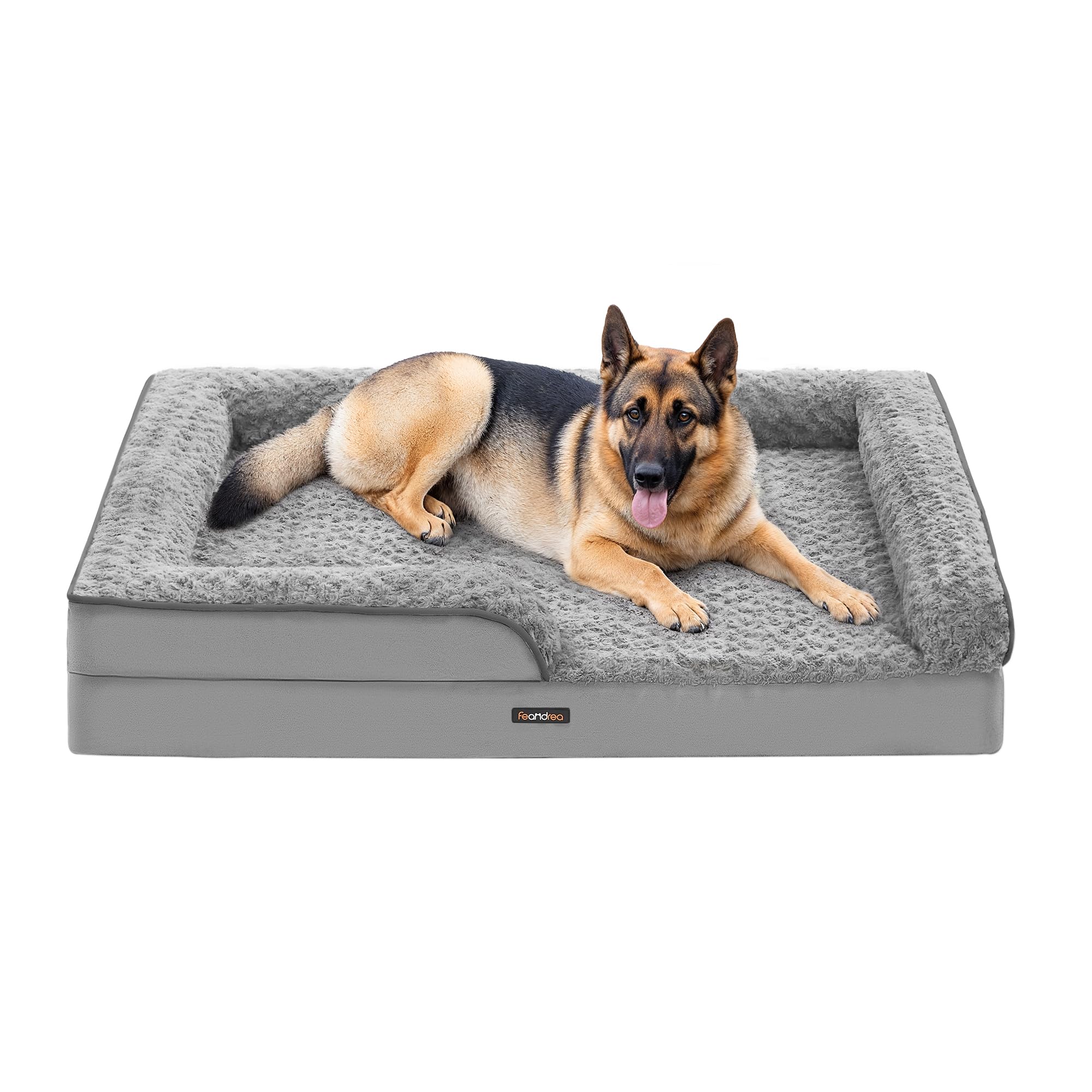 Feandrea Orthopaedic Dog Bed for Large Dogs, Waterproof Dog Sofa Bed with Removable Washable Cover, 48 x 35 x 7 Inches, Dove Gray UPGW254G01 XXL（48"