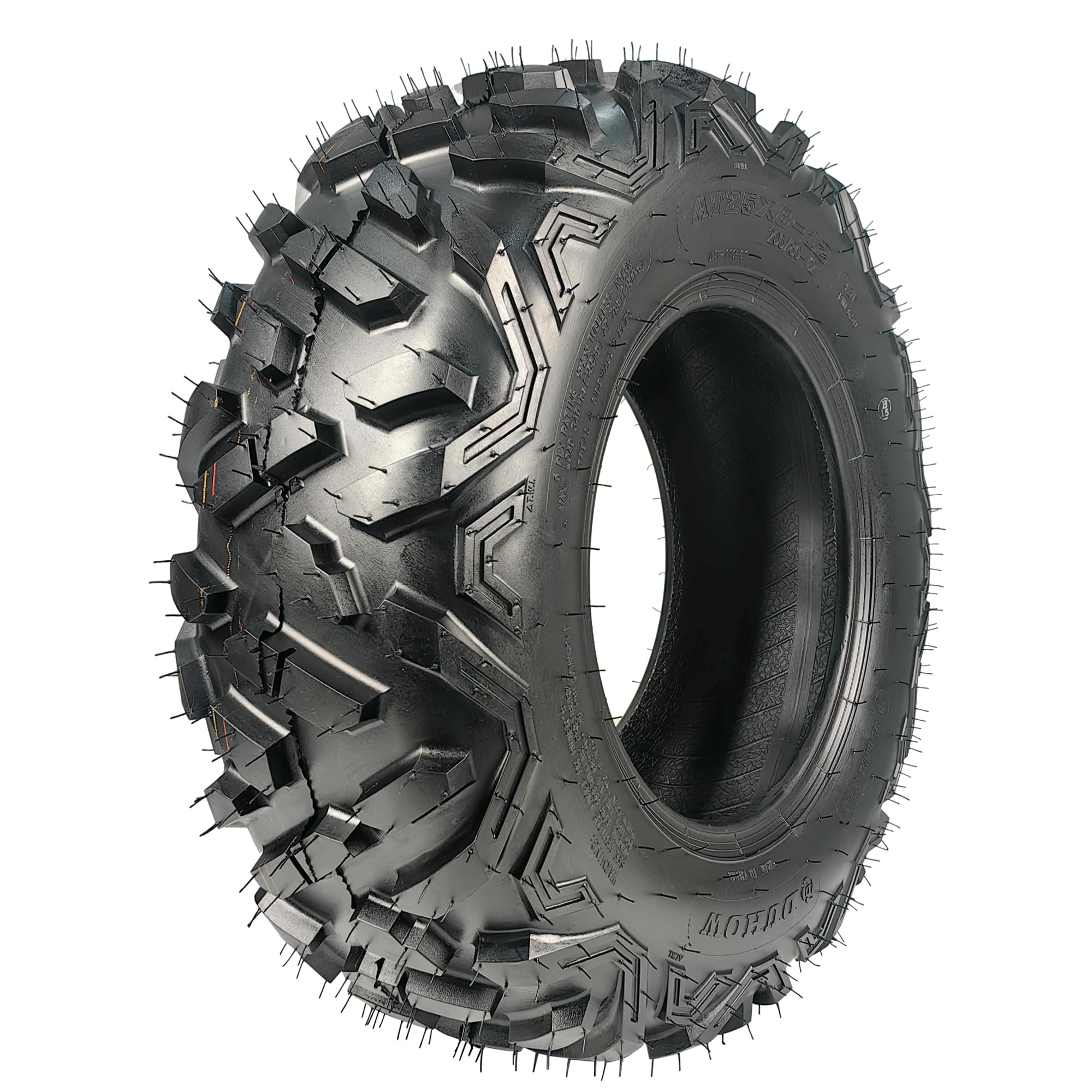 Garvee 25x8-12 ATV UTV Tires 6PR All-Terrain Tubeless Directional Knobby Tread Black