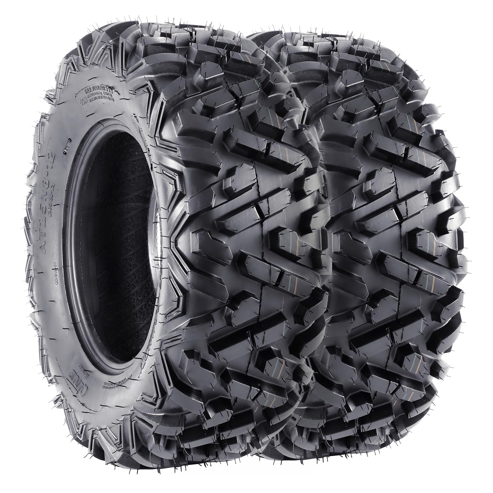 Garvee 26x11-14 ATV UTV Tires Set of 2, 6PR Tubeless All Terrain Off-Road Trail Sand Mud Tire, Durable 6-Ply, Enhanced Shoulder Traction, for Quad Go 