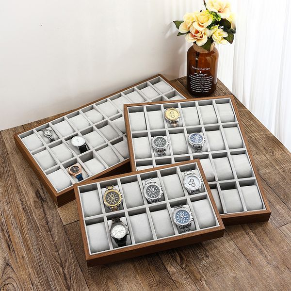 Jewelry Boxes Black walnut grain watch display tray live shelf counter props set up booth 230920