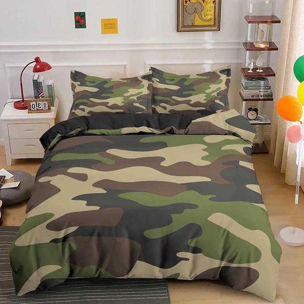 Home Textile Cool Boy Girl Kid Adult Duver Cover Set Camouflage Bedding Set King Queen Twin Comforter Cover with Pillowcase W240801