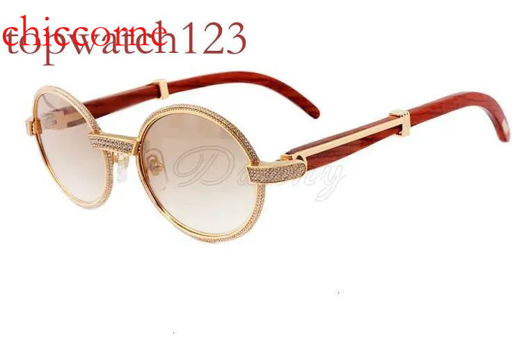 natural wood full dia glasses 7550178 high quality sunglasses the entire frame is wrapped in dias Size: 55-22-135mm