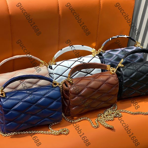 12A Mirror Quality Designers 23cm Medium Go 14 Bags MM Hobo Luxurys Handbags Womens Quilted Flap Bag Real Leather Clutch Black Purse Crossbo