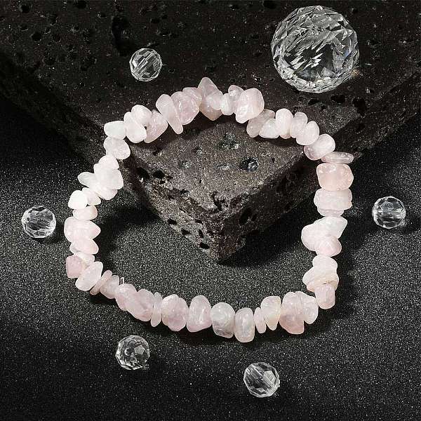 Rose Quartz Chips Stretch Bracelets