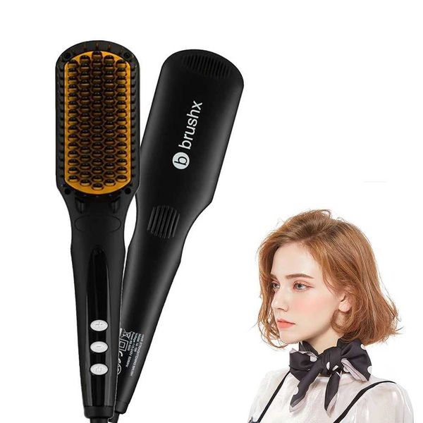 Quick hair straightener beard straightener ironing comb salon quick hot hair styling tool ceramic straightening brush CL240923