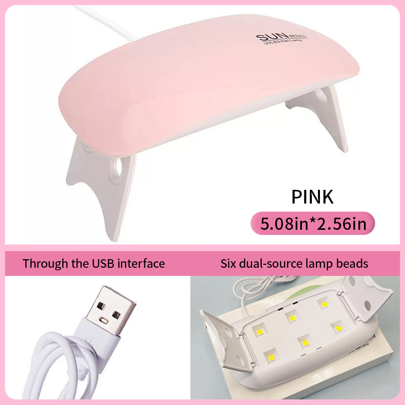 TEMU 1pc Upgraded 6w Uv Led Nail Lamp For Gel Based Polish, Usb Portable Gel Curing Light, Nail Art Equipment, Folding Mouse Uv Light