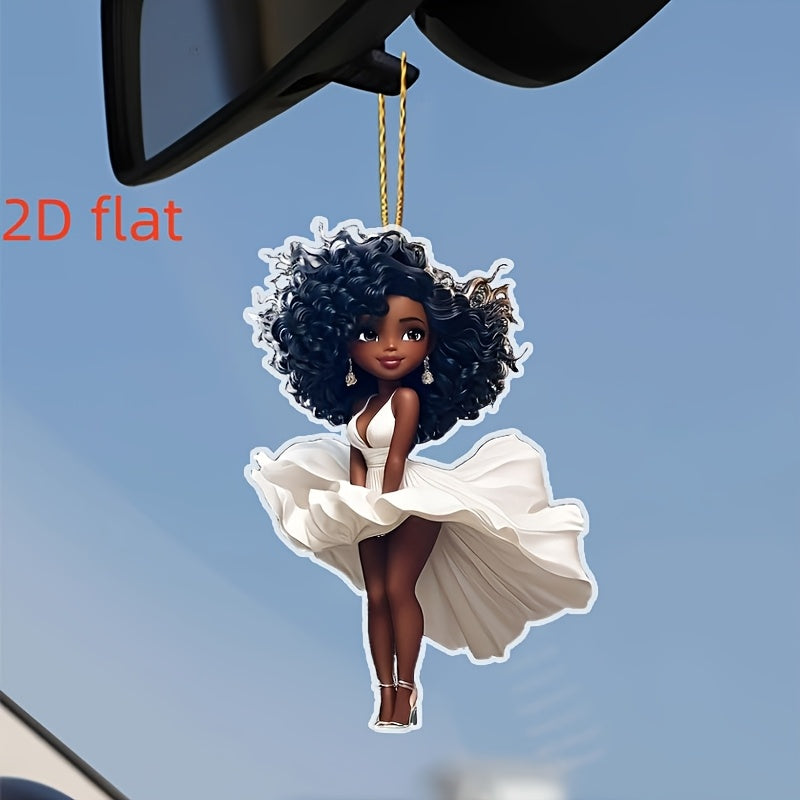 TEMU [2d Flat] 2d Acrylic Flat, Stylish Acrylic Beauty Pendant - Suitable For Car Decoration, Keychains, Backpacks And Home Decor, Christmas Gifts
