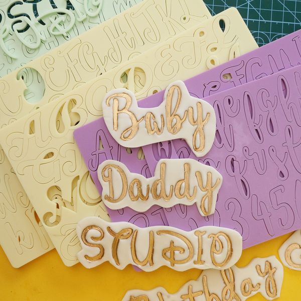 Baking Moulds Acrylic Letter Alphabet Mermaid Snowflake Mold Press Cookie Cutter DIY Cake Stamp Fondant Embossed Decorating Tools 230809