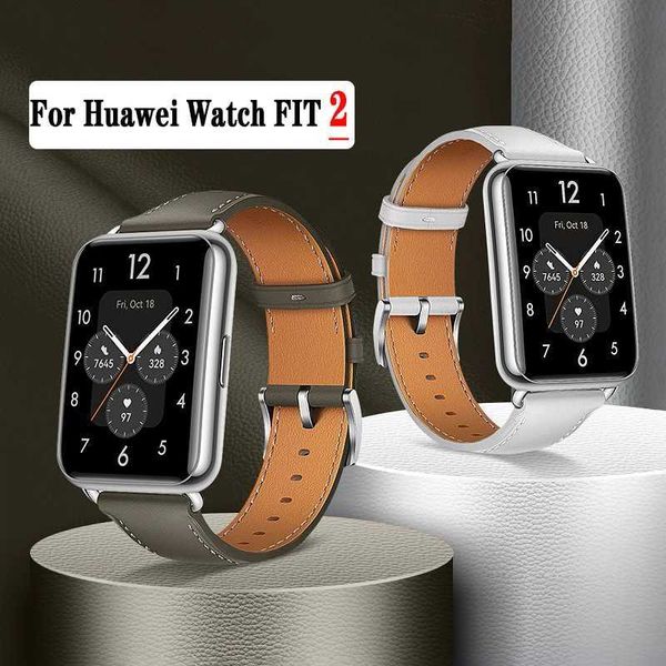 Strap For Huawei Watch Fit 2 Smartwatch Band Replacement Wristband retro Genuine Leather Bracelet For Huawei Fit2 Accessories Z240824