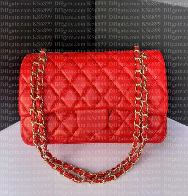 Designer bag Chain Bag plaid flap 5A CF caviar shouder handbag gold silver chain leather double letter solid color buckle square stripe lady messeng