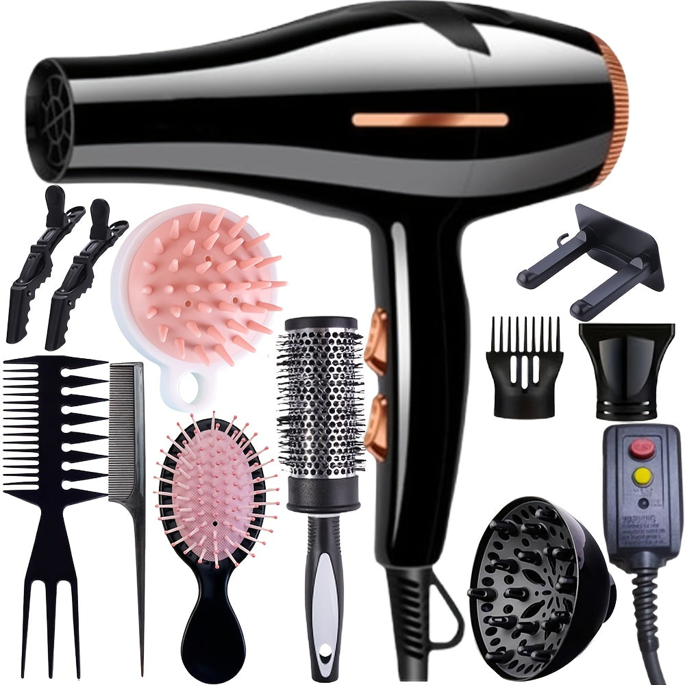 TEMU Morfone High-end Hair Dryer. A Hair Dryer Set With Accessories Such As A Comb, Hair Clip, And Nozzle. Suitable For Family Or Travel Use- An Gift
