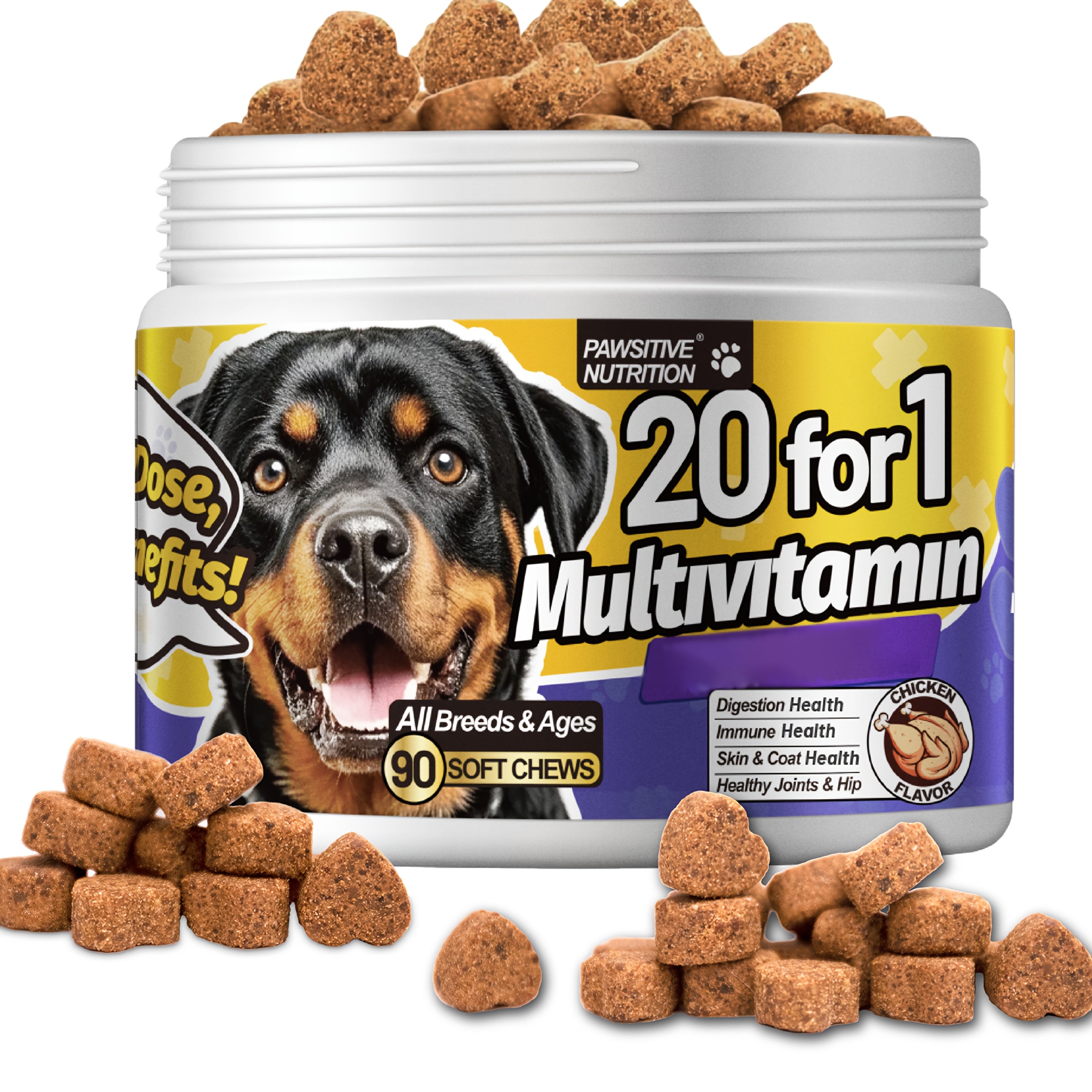 TEMU Nutrition Multivitamin For Dog, & Multivitamins, Multivitamin Chews For Dog, Dog Vitamins, Healthy Supplement For Dog,suitable For All Dogs