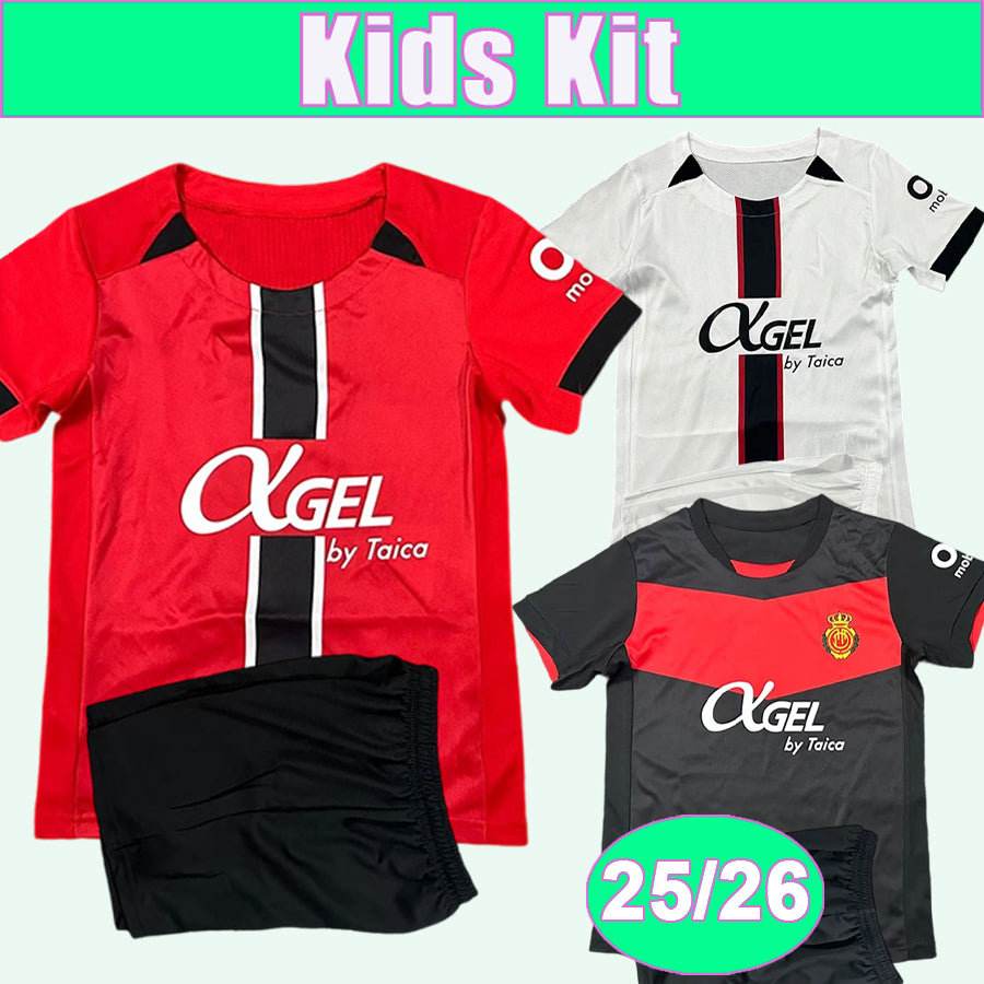 25 26 MallOrCa Kids Kit Soccer Jerseys ABDON MURIQI ASANO LARIN D.LUNA MORLANES S.DARDER SAMU JAVI LLABRES Home Away 3rd Foootball Shirts Uniforms