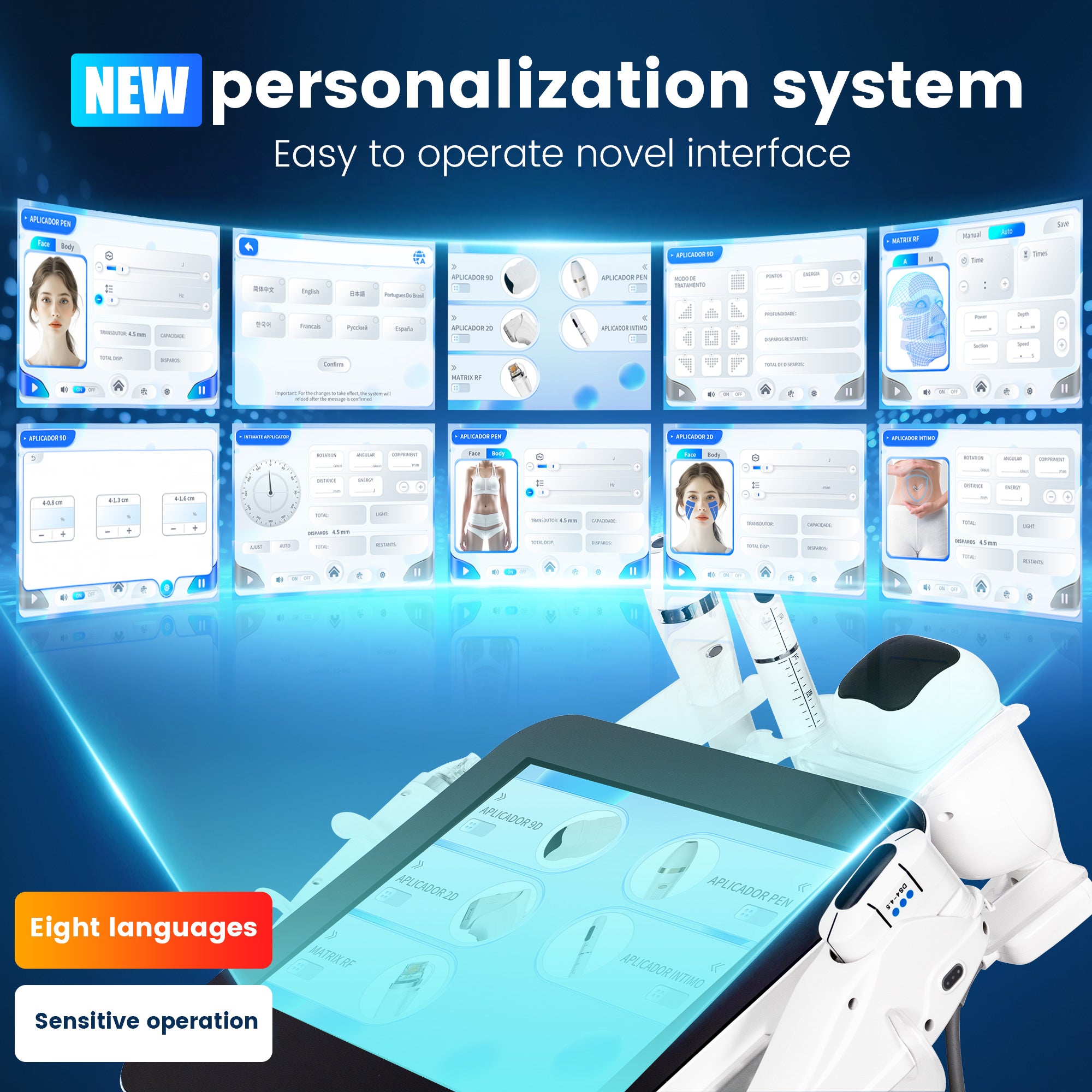 Professional 5-In-1 Hifu Device - Microneedling + Intimate Care - Eye Rejuvenation & Fat Burning - Multi-Functional Beauty Machine