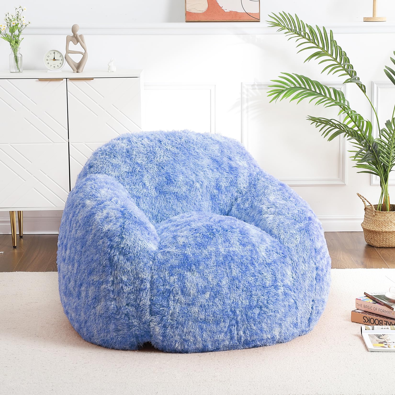 Garvee Bean Bag Chair, Faux Fur Kids Bean Bag Chair for Gaming Reading, Adult Bean Bag Couch with Armrest High-Density Foam Beanbag Chair Lazy Couch S