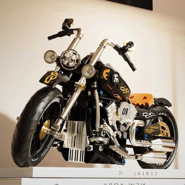 Retro Motorbike Racer Building Blocks Model City Racing Motorcycle Bricks Define Toys Birthday Gifts For Boys Children AdultC250120