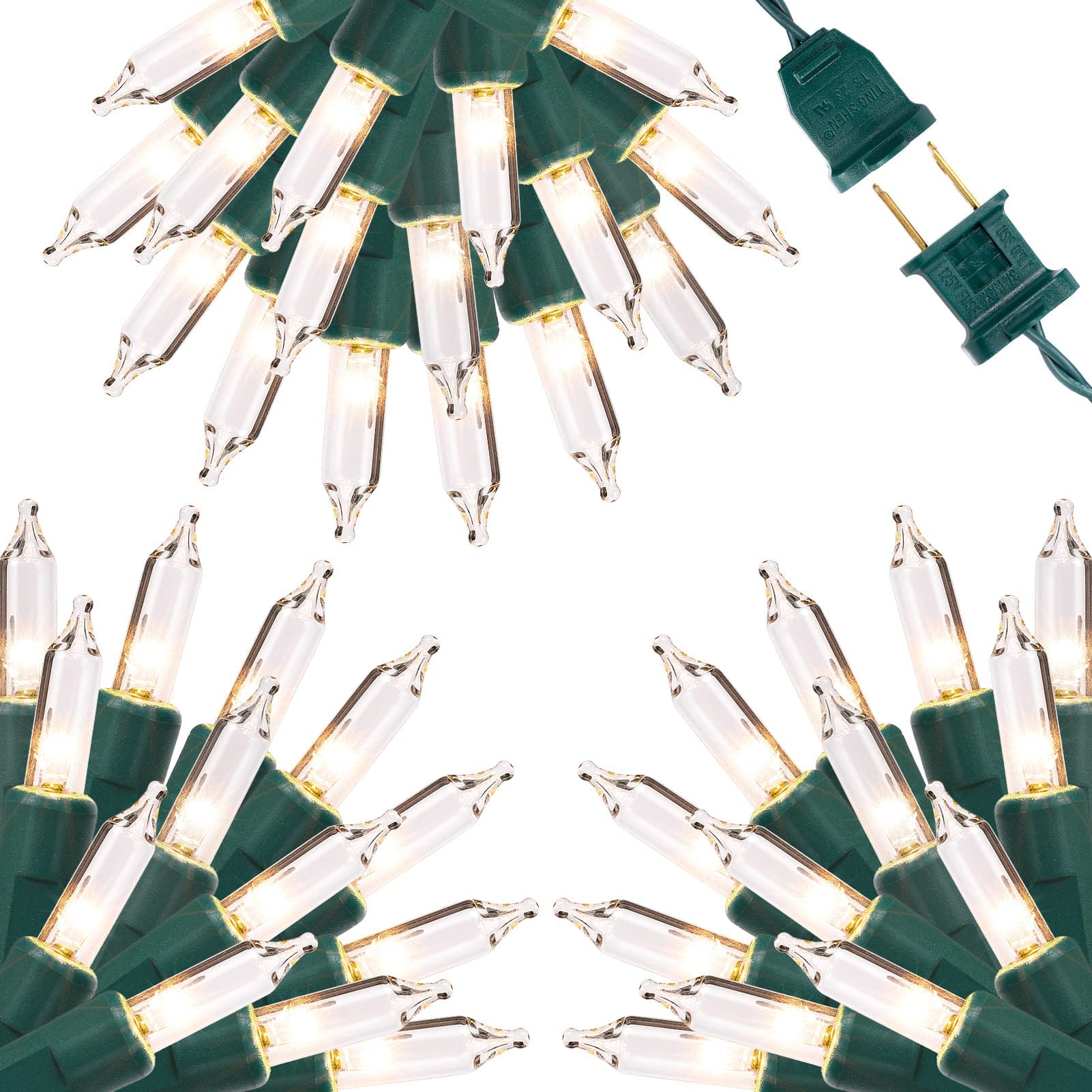 Garvee 450 Counts 117Ft Christmas Lights-3Sets of 150 Mini Lights 39 Ft String Lights with Replace Fuse and Bulb-Waterproof Connectable, Indoor Outdoo