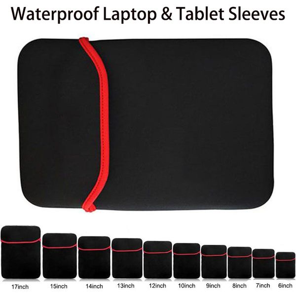 Multi-Size Waterproof Laptop & Tablet Carry Case  Slim Fit Neoprene Protective Cover Suitable for 6-17.3" Electronics