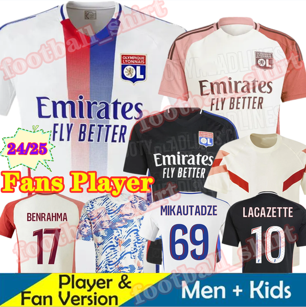 24-25 Maillot Lyon Soccer Jerseys 2024 2025 Olympique Lyonnais OL 3rd Fourth Shirts CAQUERET TRAORE MEMPHIS Mikautadze BRUNO G Men Football