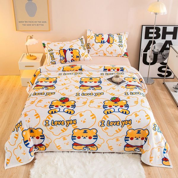 Soft designer blanket Coral Super Veet Double Bed Single Flannel Cover Air Conditioning Blanket (not include pillowcase