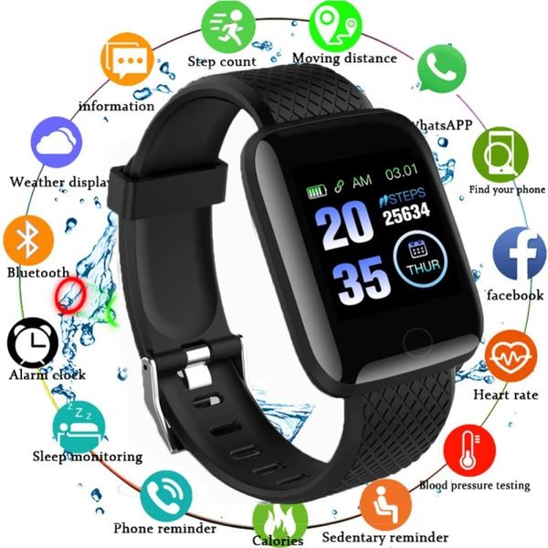 id116 Plus Smart Bracelet Fitness Tracker Smart Watch Heart Rate Health Monitor Smart Wristband Universal Android Cellphones with