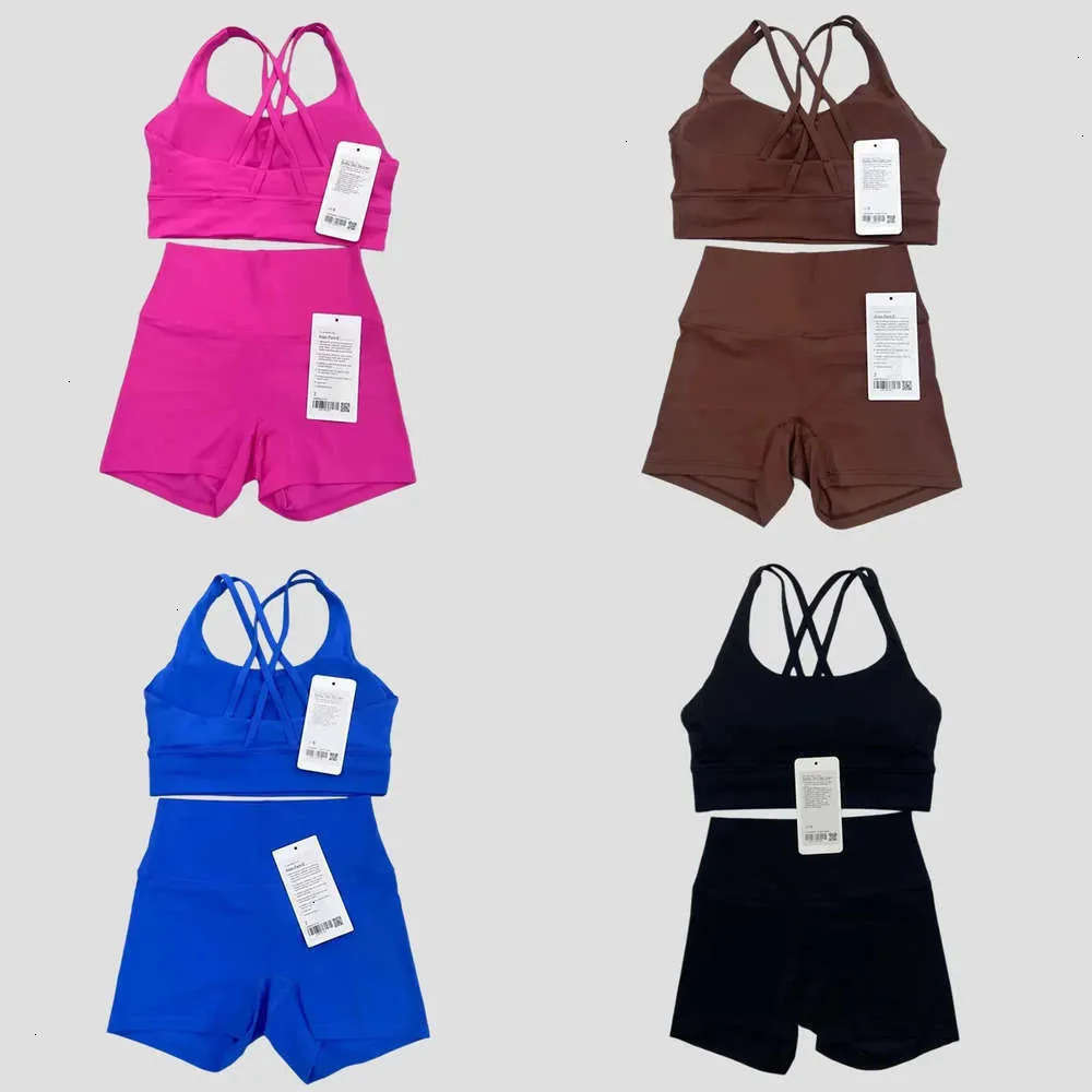 Women Two Pieces luluity lemonion Set Sport Bra luluity lemonion Tank Top High Waist luluity lemonion leggings Shorts Tracksuits Active wear