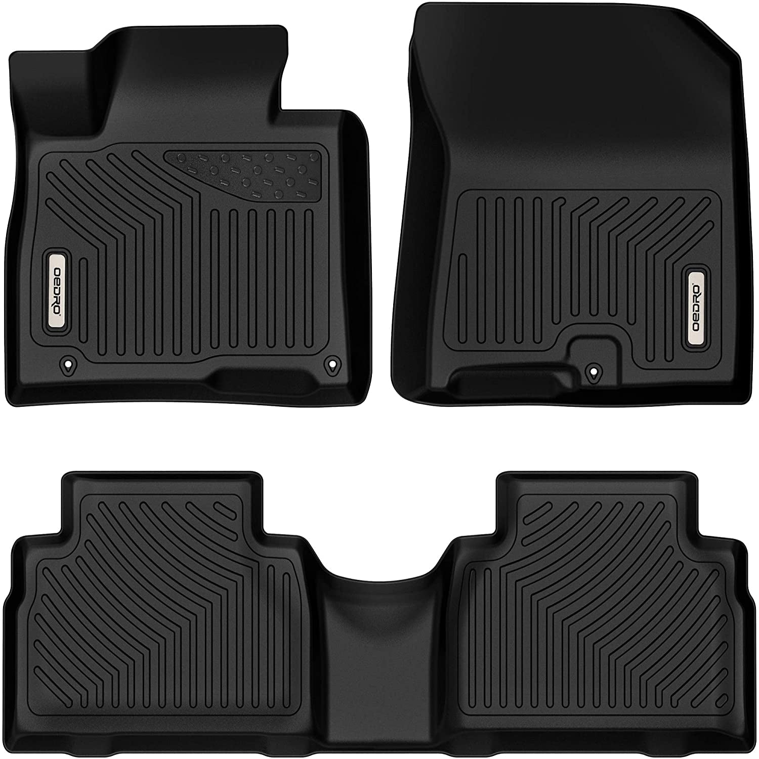 OEDRO Floor Mats for 2019-2020 Hyundai Santa Fe 5 Passenger Models, Black TPE All-Weather Guard Liner Set
