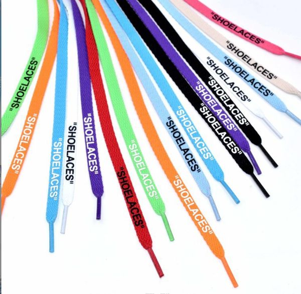 Shoe Parts Accessories New Colorf Lace Letter Font 8Mm long180cmDouble Sides Printed Shoelaces Black White Laces Signed Off Flat Sh Series R