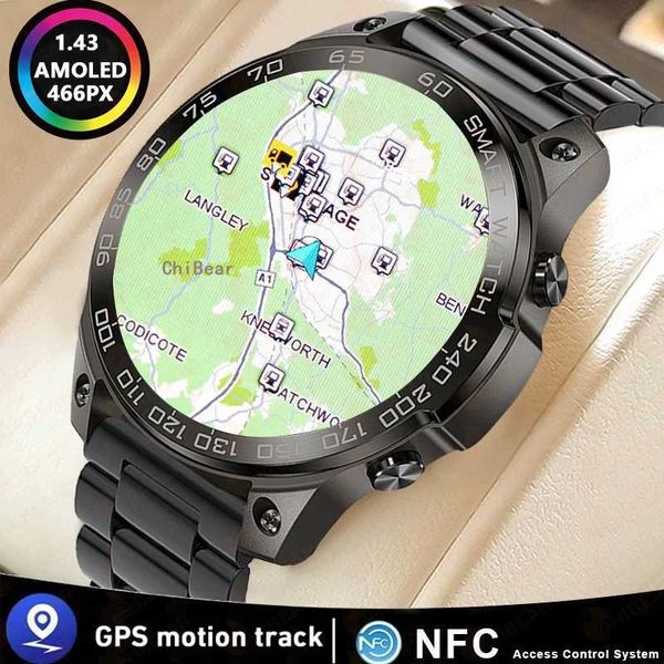 GPS NFC Call Men Smart Watch HD Sn Always Show Time 400MAh Battery 1.43AMOLED IP68 Waterproof Sport Smartwatch Z241227