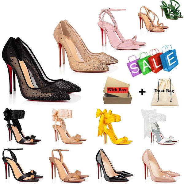 Top Quality Designer Red Bottoms High Heels Slingback Women Shoes Pointed Toe Black Slipper Sandels Summer Sandals Platform Sandles Office S