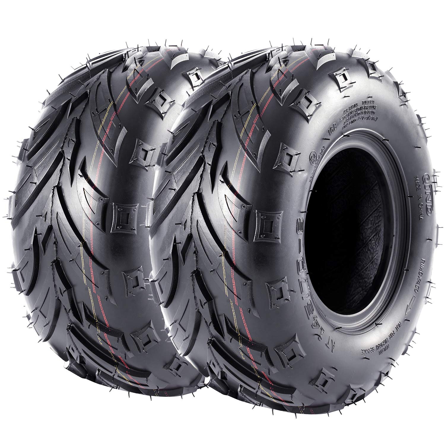 Garvee 145 70-6 ATV Tires 145-70-6 Mini Bike Tires 145 70 6 ATV & Go Kart Street Mini Bike Tires, 4Ply Tubeless Off-road Tires, Set of 2