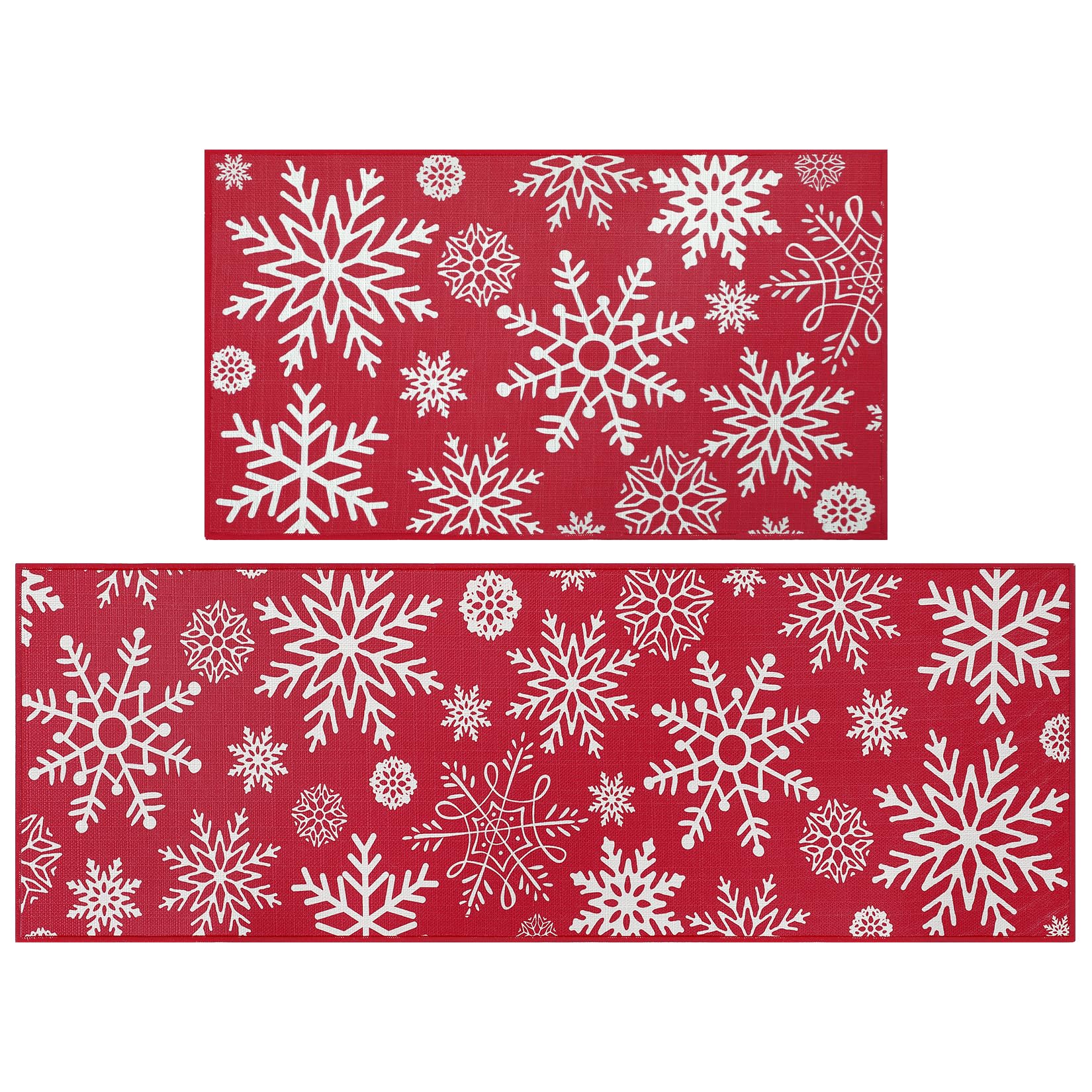 Garvee Christmas Kitchen Rugs and Mats Non-Slip Kitchen Floor Mats Kitchen Runner Rug in Front of Sink Super Absorbent Kitchen Mat, 17"x29"+17"x47"